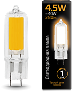 Лампа Gauss LED G4 AC220-240V 4.5W 3000K Glass 1/10/200