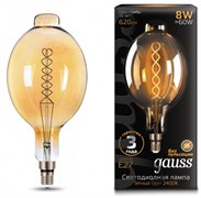 Лампа Gauss LED Vintage Filament Flexible  BT180 8W E27 180*360mm Golden 620lm 2400K 1/6