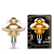 Gauss Лампа Filament BD160 8W 330lm 2400К Е27 gray flexible LED 162802008