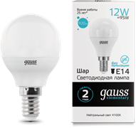 Gauss Лампа Elementary Шар 12W 920lm 4100K Е14 LED 53122 Gauss Лампа Elementary Шар 12W 920lm 4100K Е14 LED 53122