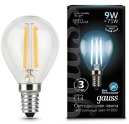 Лампа Gauss LED Filament Globe E14 9W 4100K 1/10/50