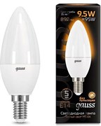 Лампа Gauss LED Candle E14 9.5W 3000К 1/10/50