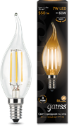 Gauss Лампа Filament Свеча на ветру 7W 550lm 2700К Е14 LED 104801107 Gauss Лампа Filament Свеча на ветру 7W 550lm 2700К Е14 LED 104801107