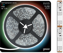 Лента LED 5050/60-SMD 14.4W 12V DC RGB IP66 (блистер 5м)
