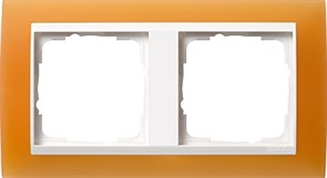 Рамка 2-пост для центральных вставок белого цвета, Gira Event Оранжевый