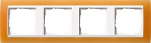 Рамка 4-пост для центральных вставок белого цвета, Gira Event Оранжевый