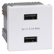 Simon Connect Белый Зарядное устройство 2хUSB, К45, 5 В, 2,1А (K126E-9)