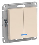 Выключатель двухклавишный с подсветкой ATN000253 Schneider Electric