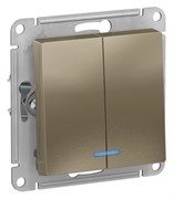 Выключатель двухклавишный с подсветкой ATN000553 Schneider Electric