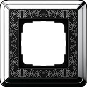 Рамка Gira ClassiX Art одноместная Хром-Чёрный 0211682 Рамка Gira ClassiX Art одноместная Хром-Чёрный 0211682