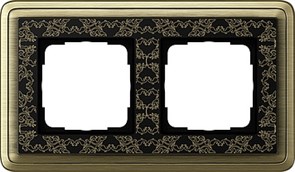 Рамка Gira ClassiX Art двухместная Бронза-Чёрный 0212662 Рамка Gira ClassiX Art двухместная Бронза-Чёрный 0212662