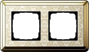 Рамка Gira ClassiX Art двухместная Латунь-кремовый 0212673 Рамка Gira ClassiX Art двухместная Латунь-кремовый 0212673