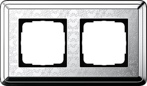 Рамка Gira ClassiX Art двухместная Хром 0212681 Рамка Gira ClassiX Art двухместная Хром 0212681