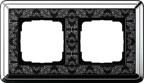 Рамка Gira ClassiX Art двухместная Хром-Чёрный 0212682