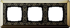 Рамка Gira ClassiX Art трехместная Латунь-Чёрный 0213672 Рамка Gira ClassiX Art трехместная Латунь-Чёрный 0213672