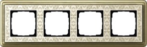 Рамка Gira ClassiX Art четырехместная Бронза-кремовый 0214663 Рамка Gira ClassiX Art четырехместная Бронза-кремовый 0214663