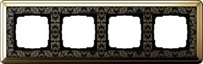Рамка Gira ClassiX Art четырехместная Латунь-Чёрный 0214672 Рамка Gira ClassiX Art четырехместная Латунь-Чёрный 0214672