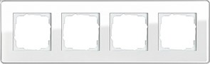 Рамка 4-пост, Gira Esprit Glass C белое стекло 0214512