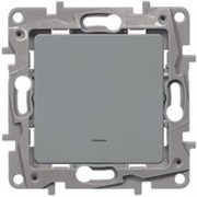 Legrand Etika алюминий переключатель с подсветкой, 10А, автоматические клеммы 672415 Legrand Etika алюминий переключатель с подсветкой, 10А, автоматические клеммы 672415