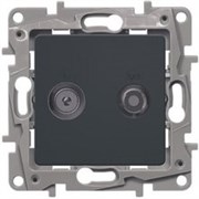 Legrand Etika антрацит розетка TV/SAT 2-х кабельная 672657 Legrand Etika антрацит розетка TV/SAT 2-х кабельная 672657