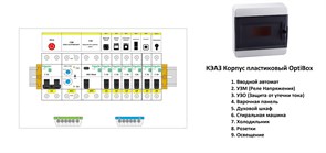 Готовый однофазный электрощит на 12 модулей в сборе "Однушка-3"