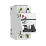 Автоматический выключатель EKF 47-29 Basic 20А 2п mcb4729-2-20C, 4.5кА, C