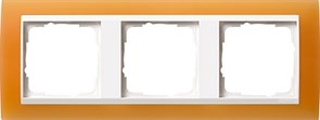Рамка 3-пост для центральных вставок белого цвета, Gira Event Оранжевый