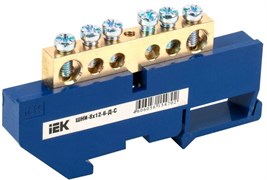 Шина нулевая IEK ШНИ-8х12-6-Д-С YNN10-812-6D-K07, на DIN-изоляторе