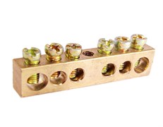 Шина IEK PEN 6х9мм 6/1 YNN10-06-100, 6 групп, крепеж по центру
