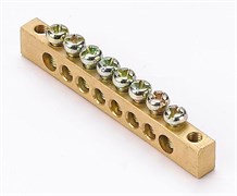 Шина нулевая DEKraft 6x9, 8 групп 32002DEK, ШН102-08-100, крепеж по краям