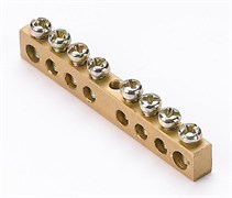 Шина нулевая DEKraft 6x9, 8 групп 32001DEK, ШН101-08-100, крепеж по центру