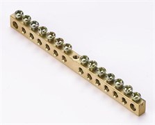 Шина нулевая DEKraft 6x9, 14 групп 32003DEK, ШН101-14-100, крепеж по центру