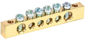 Шина IEK PEN 6х9мм 6/2 YNN11-06-100, 6 групп, крепеж по краям