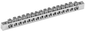 Шина IEK PEN 6х9мм 16/2 Ni YNN11-16-100-N, 16 групп, крепеж по краям