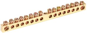 Шина IEK PEN 6х9мм 16/1 YNN10-16-100, 16 групп, крепеж по центру
