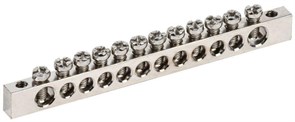 Шина IEK PEN 6х9мм 12/2 Ni YNN11-12-100-N, 12 групп, крепеж по краям