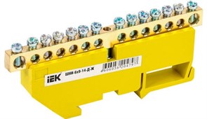 Шина IEK PE ШНИ-6х9-14-Д-Ж YNN10-69-14D-K05, на DIN-изоляторе