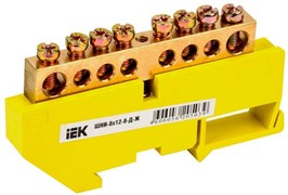 Шина IEK PE ШНИ-8х12-8-Д-Ж YNN10-812-8D-K05, на DIN-изоляторе