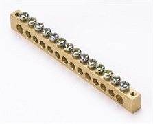 Шина нулевая DEKraft 8x12, 14 групп 32006DEK, ШН202-14-100, крепеж по краям