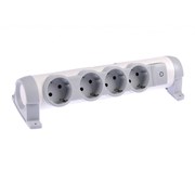 Legrand Комфорт Бело-серый Удлинитель 4x2К+З с выкл., без кабеля, фиксир. поворотный блок, возможно крепление к стене Legrand Комфорт Бело-серый Удлинитель 4x2К+З с выкл., без кабеля, фиксир. поворотный блок, возможно крепление к стене