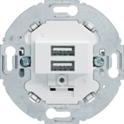 Berker 2-ая USB-розетка для подзарядки, круглый суппорт, 230 V, 3.0A цвет: белый