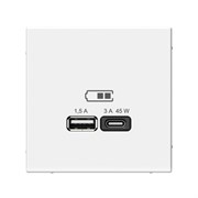 ArtGallery Лотос USB Розетка A + тип-C 45Вт высокоскоростная зарядка QC, PD, механизм GAL001329 ArtGallery Лотос USB Розетка A + тип-C 45Вт высокоскоростная зарядка QC, PD, механизм GAL001329
