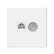 ArtGallery Лотос Розетка двойная ТВ + компьютерная RJ45, кат. 5Е GAL001389 ArtGallery Лотос Розетка двойная ТВ + компьютерная RJ45, кат. 5Е GAL001389