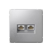ArtGallery Алюминий Розетка двойная компьютерная RJ45+RJ45, кат.6А, механизм GAL000388 ArtGallery Алюминий Розетка двойная компьютерная RJ45+RJ45, кат.6А, механизм GAL000388