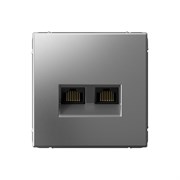 ArtGallery Сталь Розетка двойная компьютерная RJ45+RJ45, кат.6А, механизм GAL000988 ArtGallery Сталь Розетка двойная компьютерная RJ45+RJ45, кат.6А, механизм GAL000988