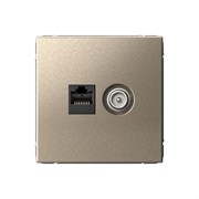 ArtGallery Шампань Розетка двойная ТВ + компьютерная RJ45, кат. 5Е GAL000589 ArtGallery Шампань Розетка двойная ТВ + компьютерная RJ45, кат. 5Е GAL000589