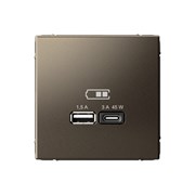 ArtGallery Мокко USB Розетка A + тип-C 45Вт высокоскоростная зарядка QC, PD, механизм GAL000629 ArtGallery Мокко USB Розетка A + тип-C 45Вт высокоскоростная зарядка QC, PD, механизм GAL000629