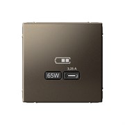ArtGallery Мокко USB Розетка тип-С 65Вт высокоскоростная зарядка QC, PD, механизм GAL000627 ArtGallery Мокко USB Розетка тип-С 65Вт высокоскоростная зарядка QC, PD, механизм GAL000627