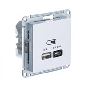 Systeme Electric AtlasDesign белый USB розетка A + тип-C 45W высокоскор.заряд. QC, PD, механизм ATN000129