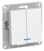 Systeme Electric AtlasDesign Лотос Выключатель 2-клавишный с подсветкой, сх.5а, 10АХ, механизм ATN001353 Systeme Electric AtlasDesign Лотос Выключатель 2-клавишный с подсветкой, сх.5а, 10АХ, механизм ATN001353